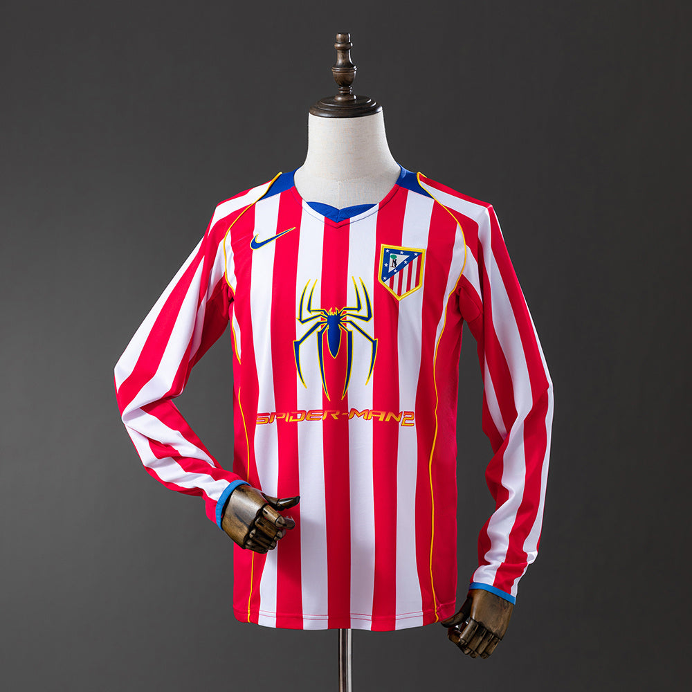 Maillot Rétro Atlético Madrid 04/05 Domicile Manche Longue