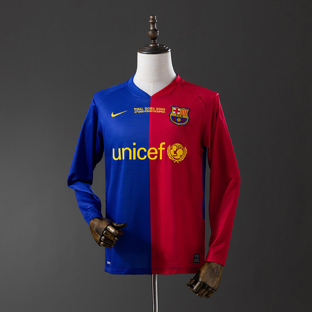Maillot Rétro Barcelone 08/09 Domicile Ligue des Champions Manche Longue