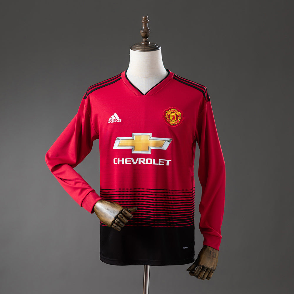Maillot Rétro Manchester United 18/19 Domicile Manche Longue