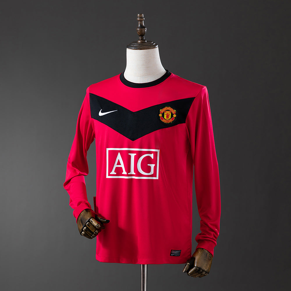 Maillot Rétro Manchester United 2010 Domicile Manche Longue