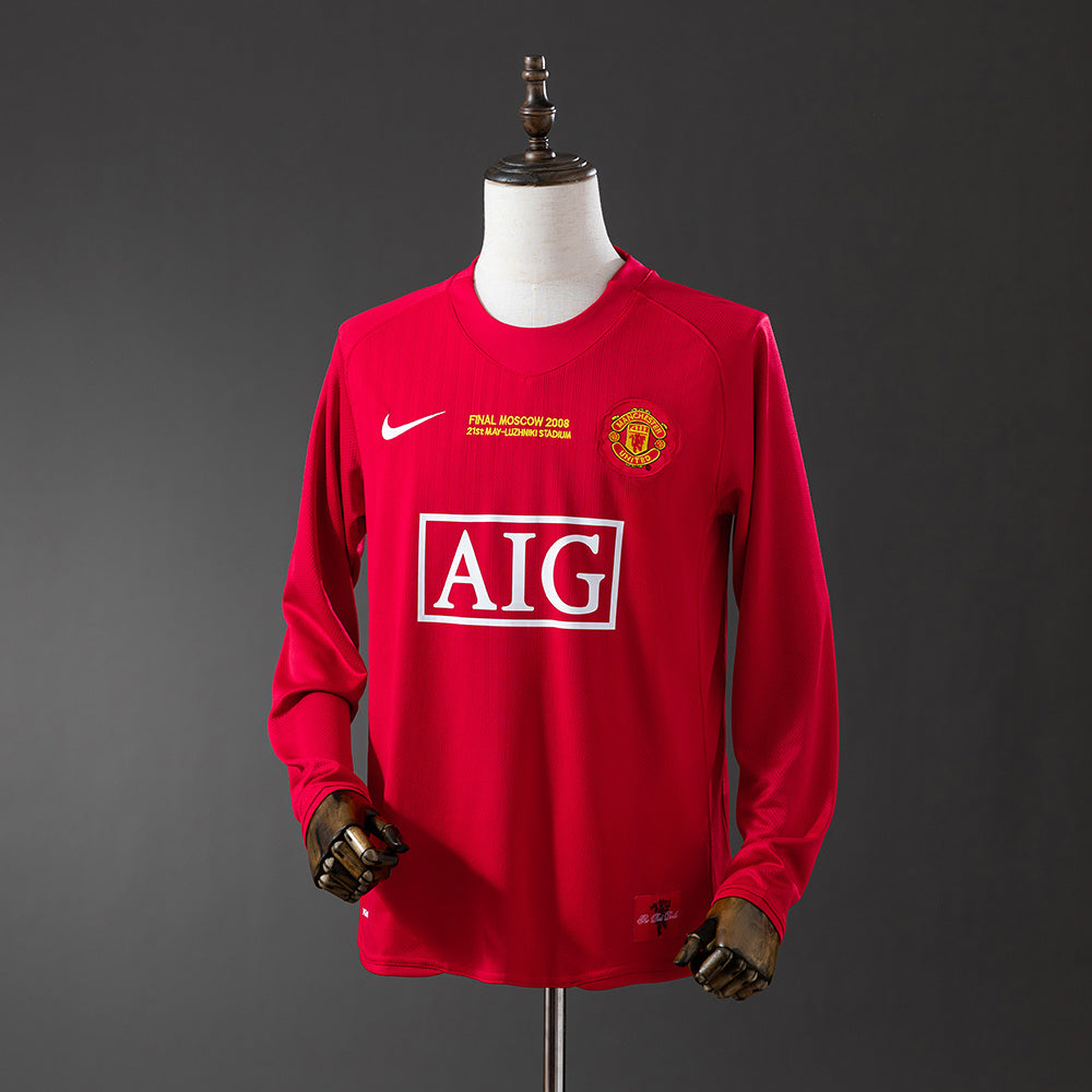 Maillot Rétro Manchester United 07/08 Ligue des Champions Manche Longue
