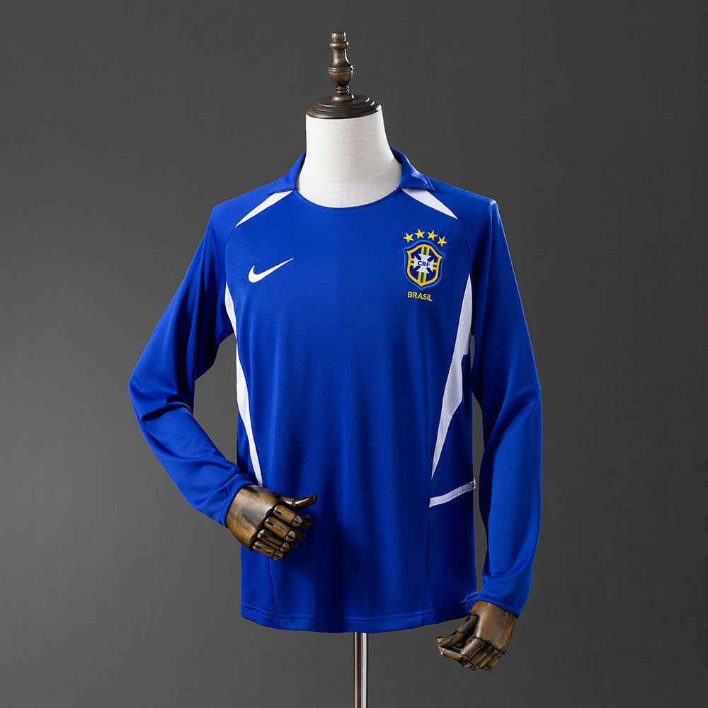 Maillot Rétro Brésil 2002 Extérieur Manche Longue