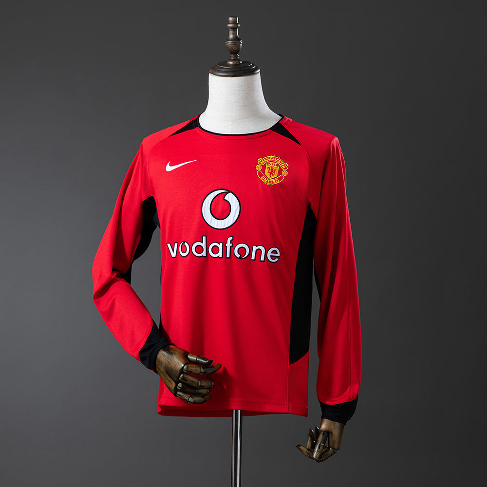 Maillot Rétro Manchester United 02/04 Domicile Manche Longue