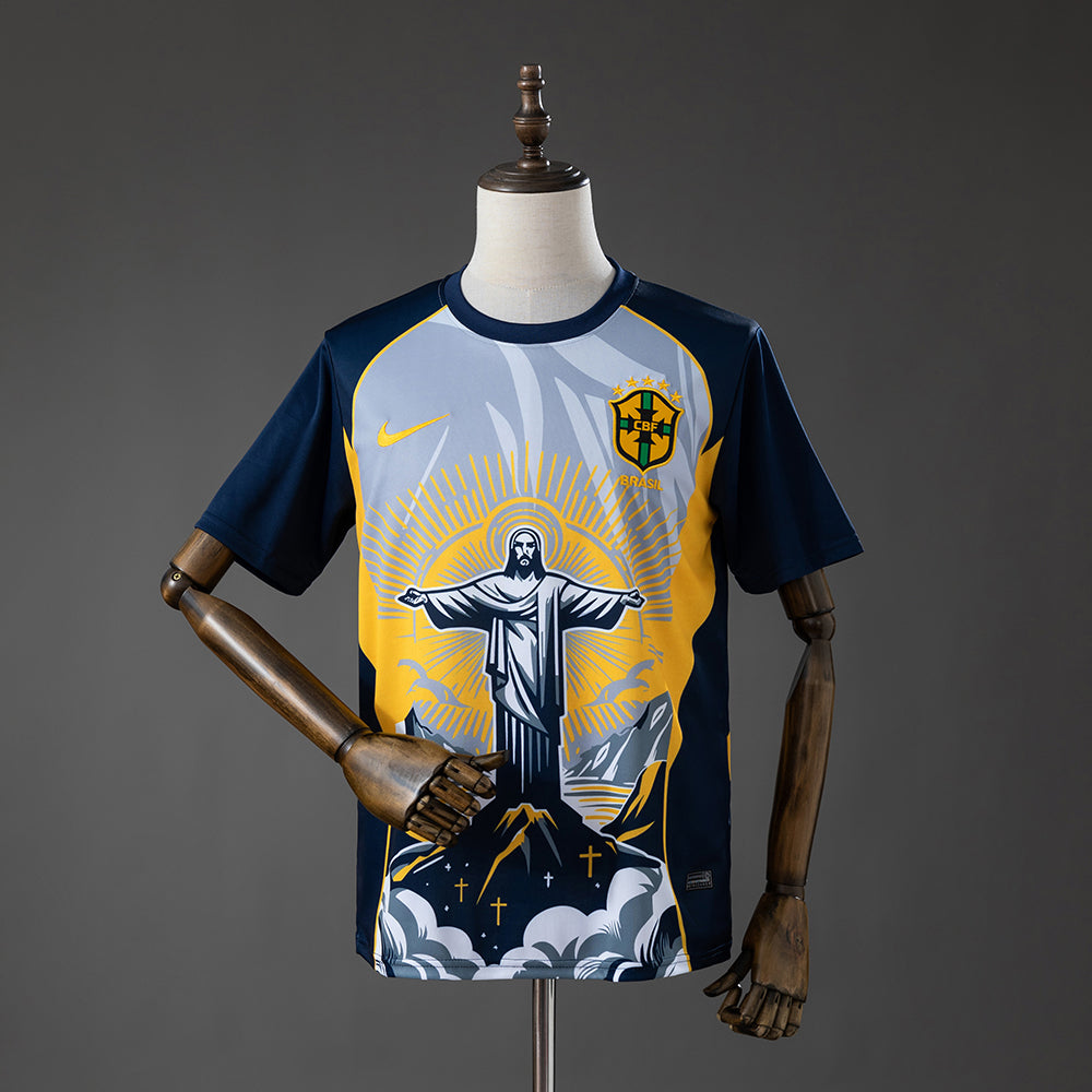 Maillot Brésil 2026 Christ Rédempteur - Jaune