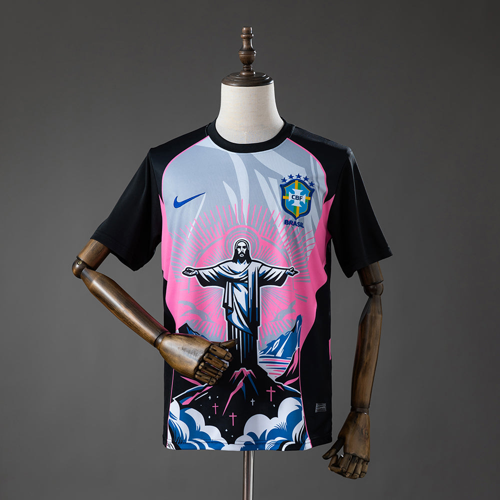 Maillot Brésil 2026 Christ Rédempteur - Rose
