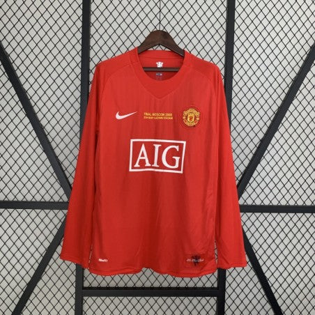Maillot Rétro Manchester United 07/08 Domicile Manche Longue