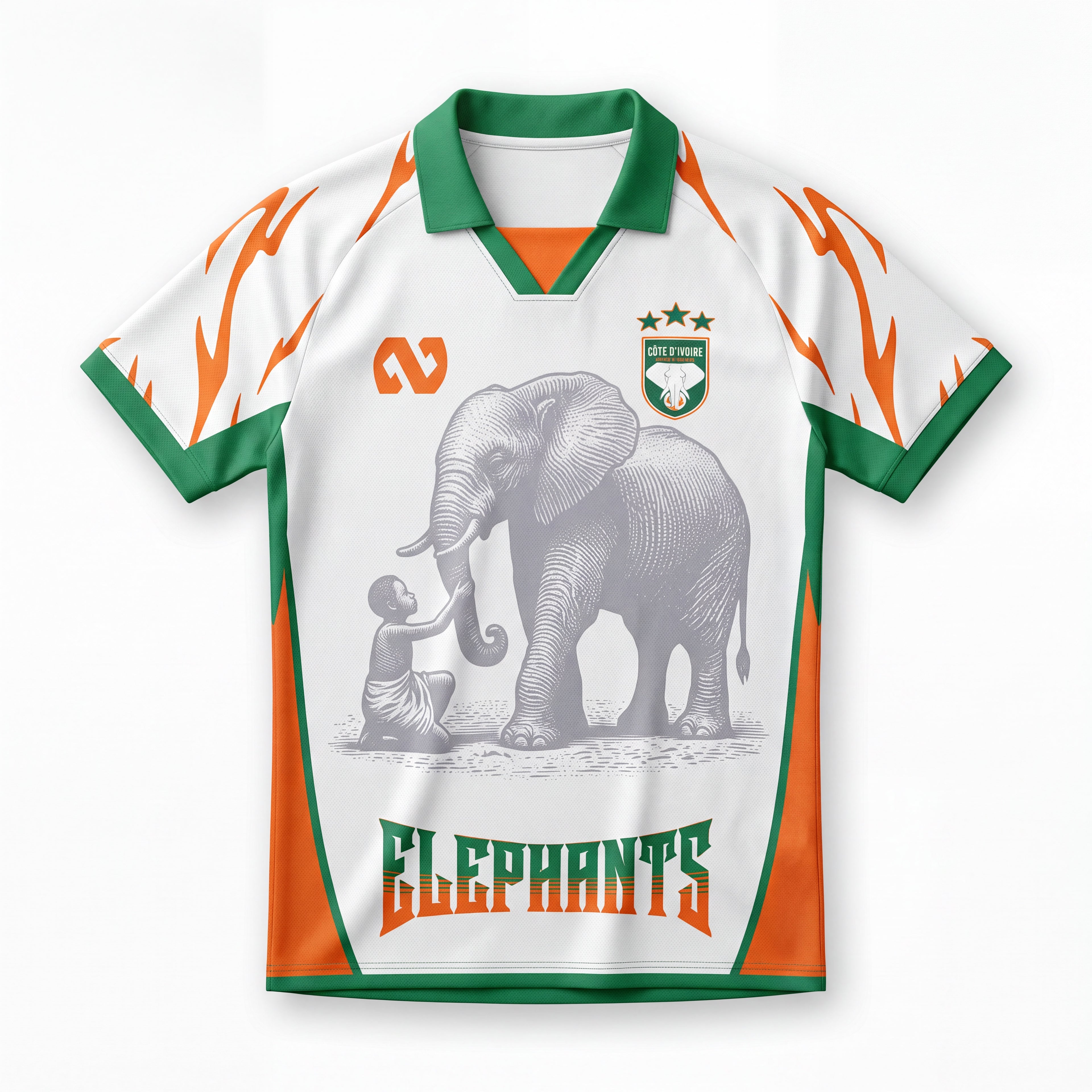 Maillot Côte d'Ivoire concept  Blanc 2025/26