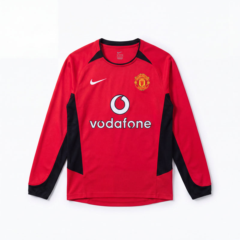 Maillot Rétro Manchester United 02/04 Domicile Manche Longue