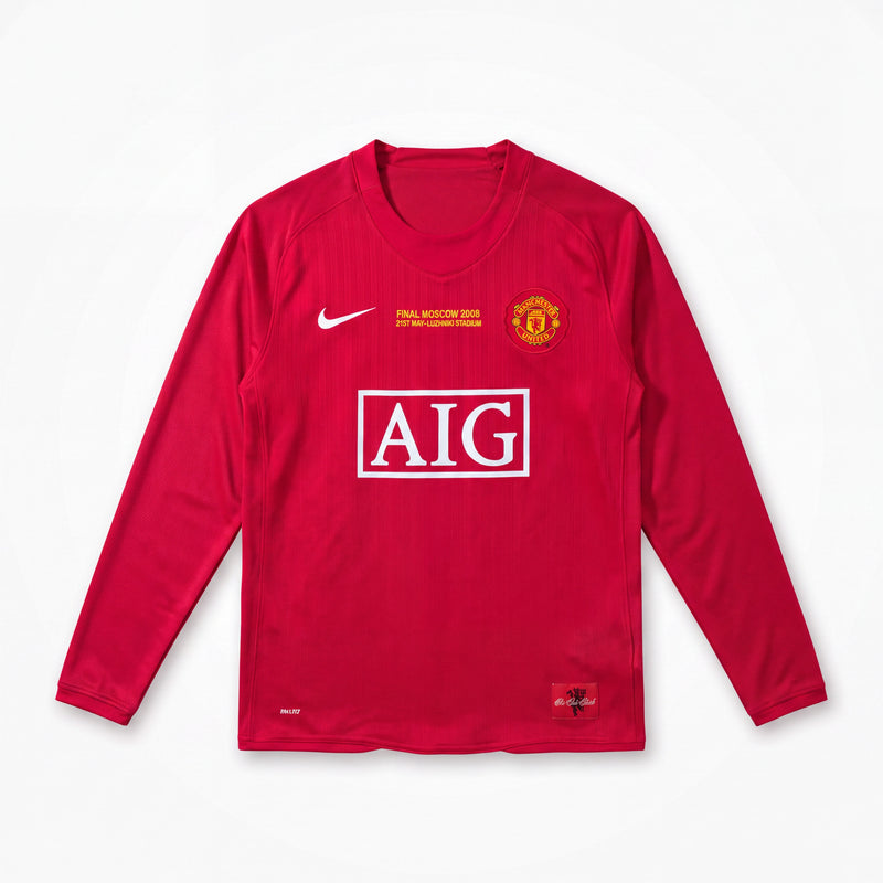 Maillot Rétro Manchester United 07/08 Ligue des Champions Manche Longue