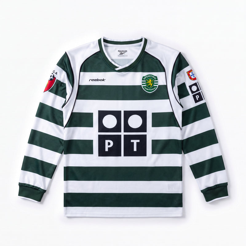 Maillot Rétro Sporting Lisbonne 01/03 Domicile Manche Longue