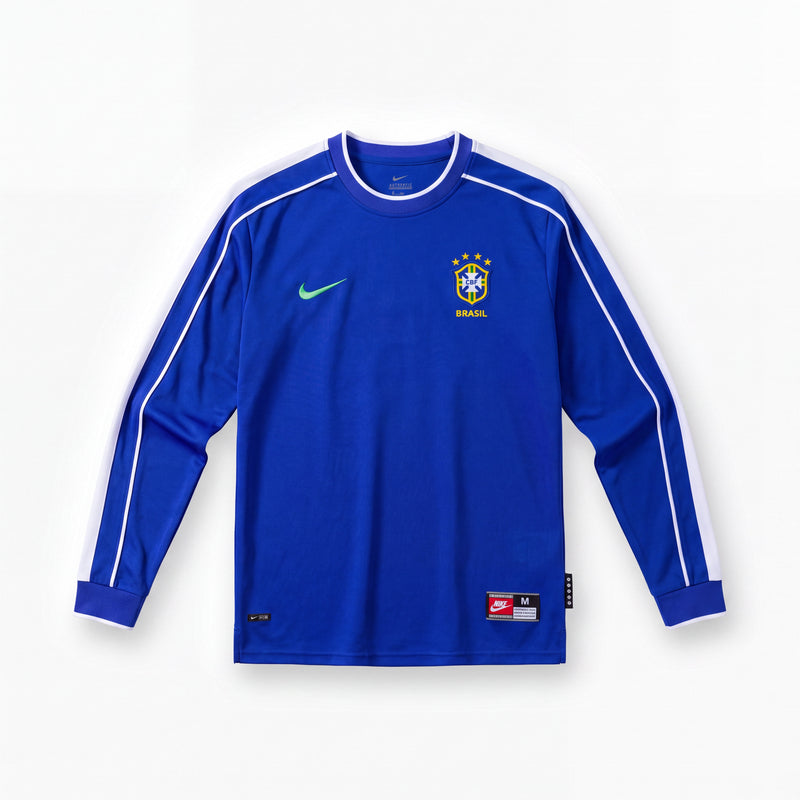 Maillot Rétro Brésil 1998 Extérieur Manche Longue