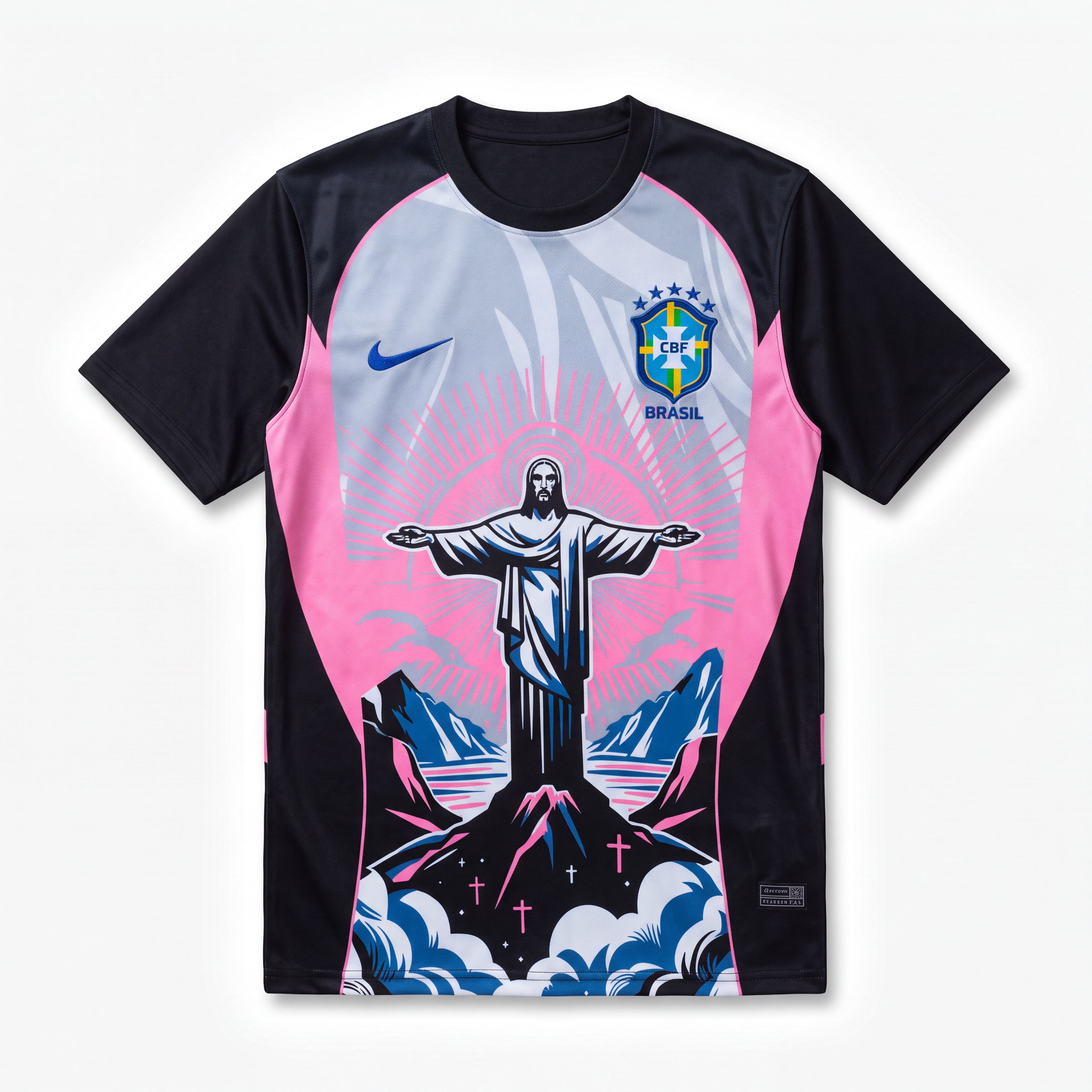 Maillot Brésil 2026 Christ Rédempteur - Rose