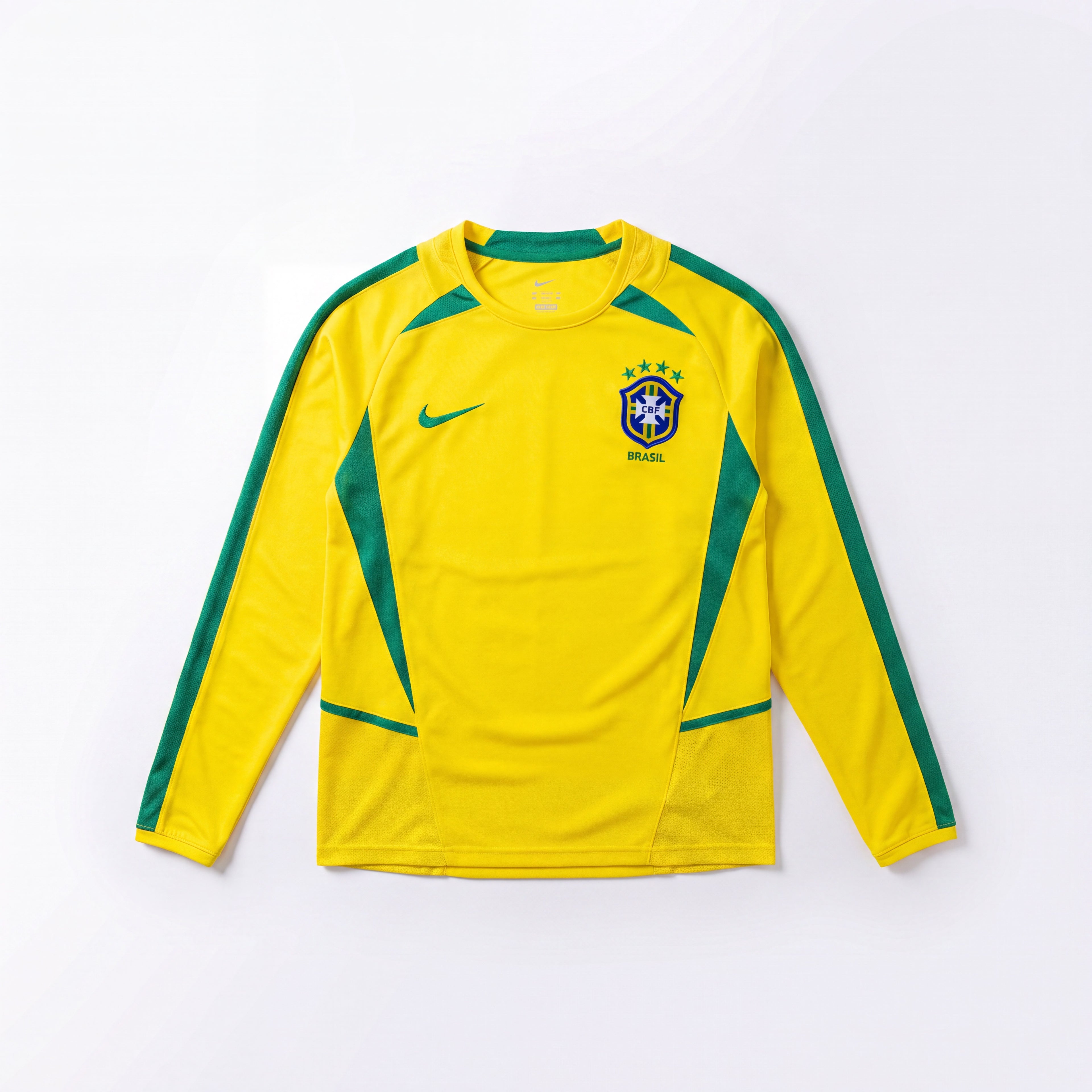 Maillot Rétro Brésil 2002 Domicile Manche Longue