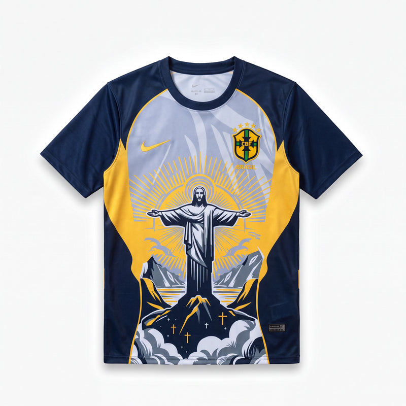 Maillot Brésil 2026 Christ Rédempteur - Jaune