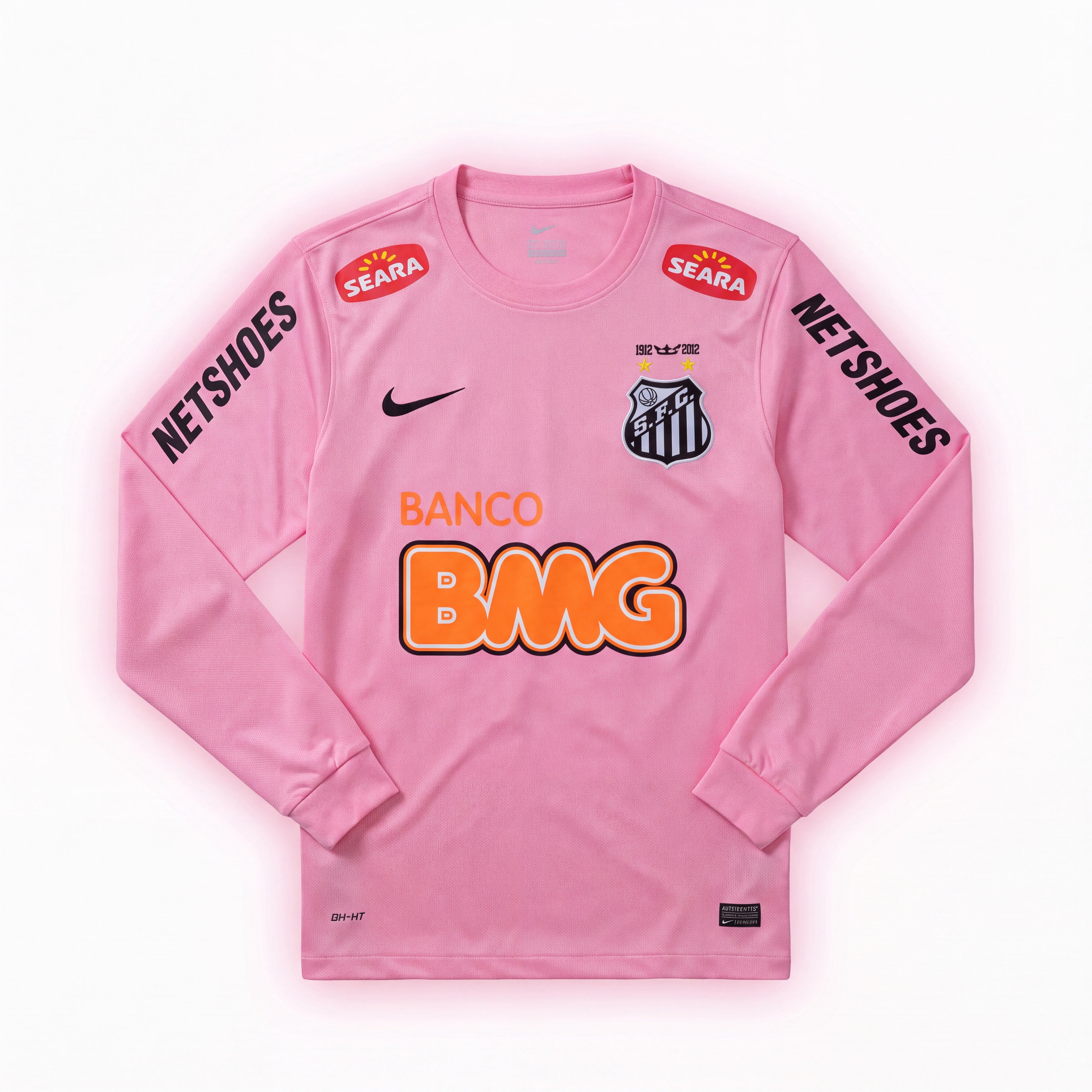 Maillot Rétro Santos 12/13 Extérieur Manche Longue Rose