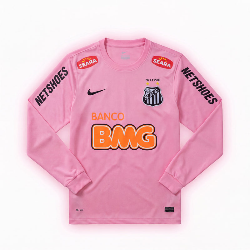 Maillot Rétro Santos 12/13 Extérieur Manche Longue Rose